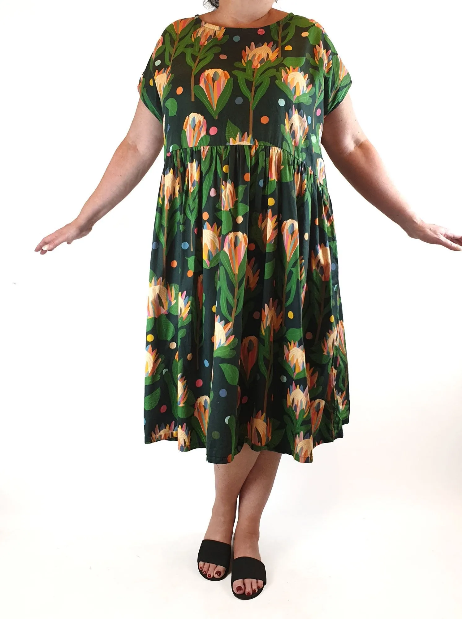 Curvature floral print dress size S (fits size 16-18)