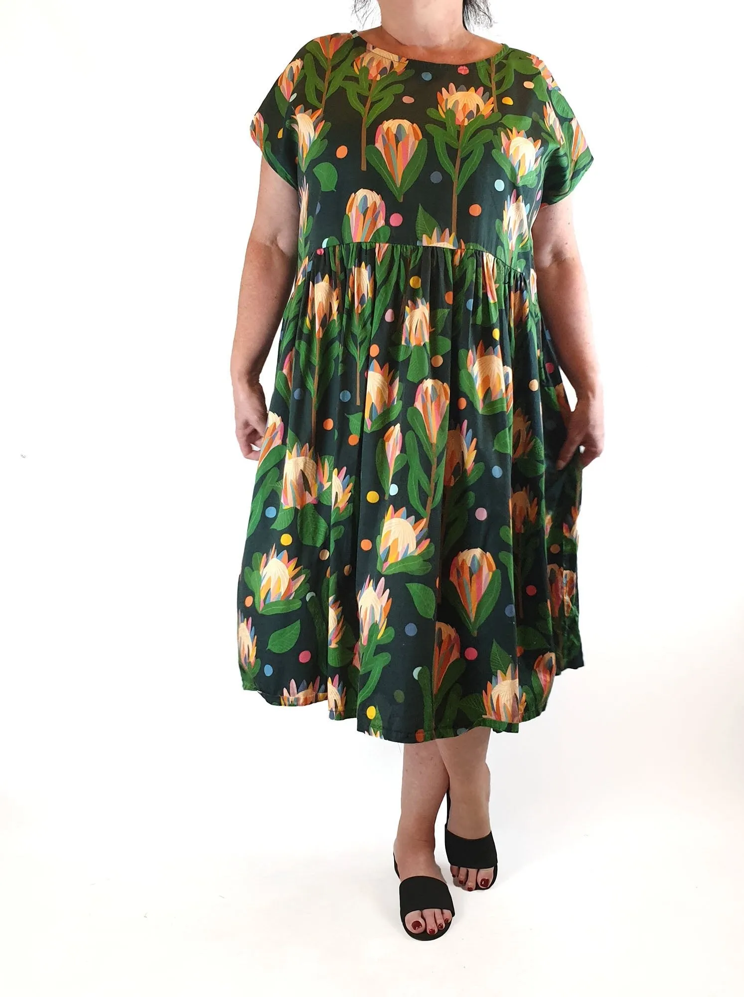 Curvature floral print dress size S (fits size 16-18)