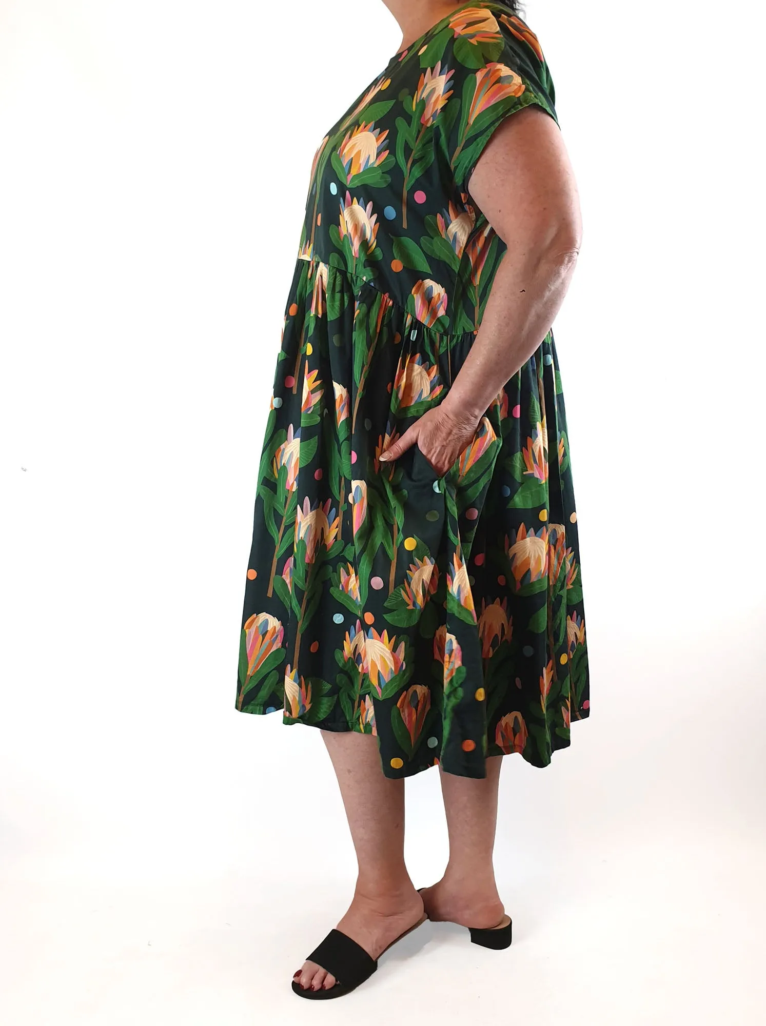 Curvature floral print dress size S (fits size 16-18)