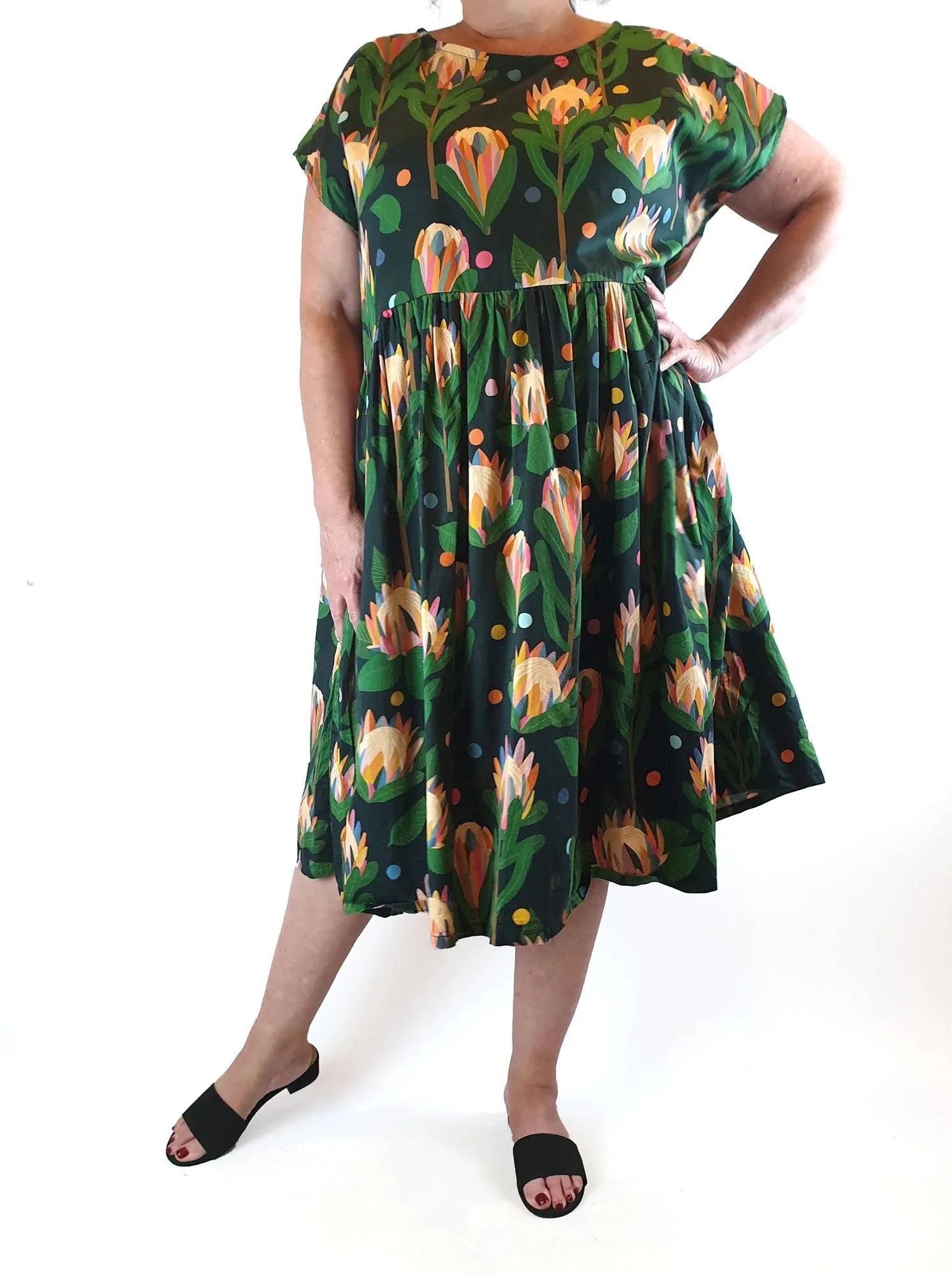 Curvature floral print dress size S (fits size 16-18)