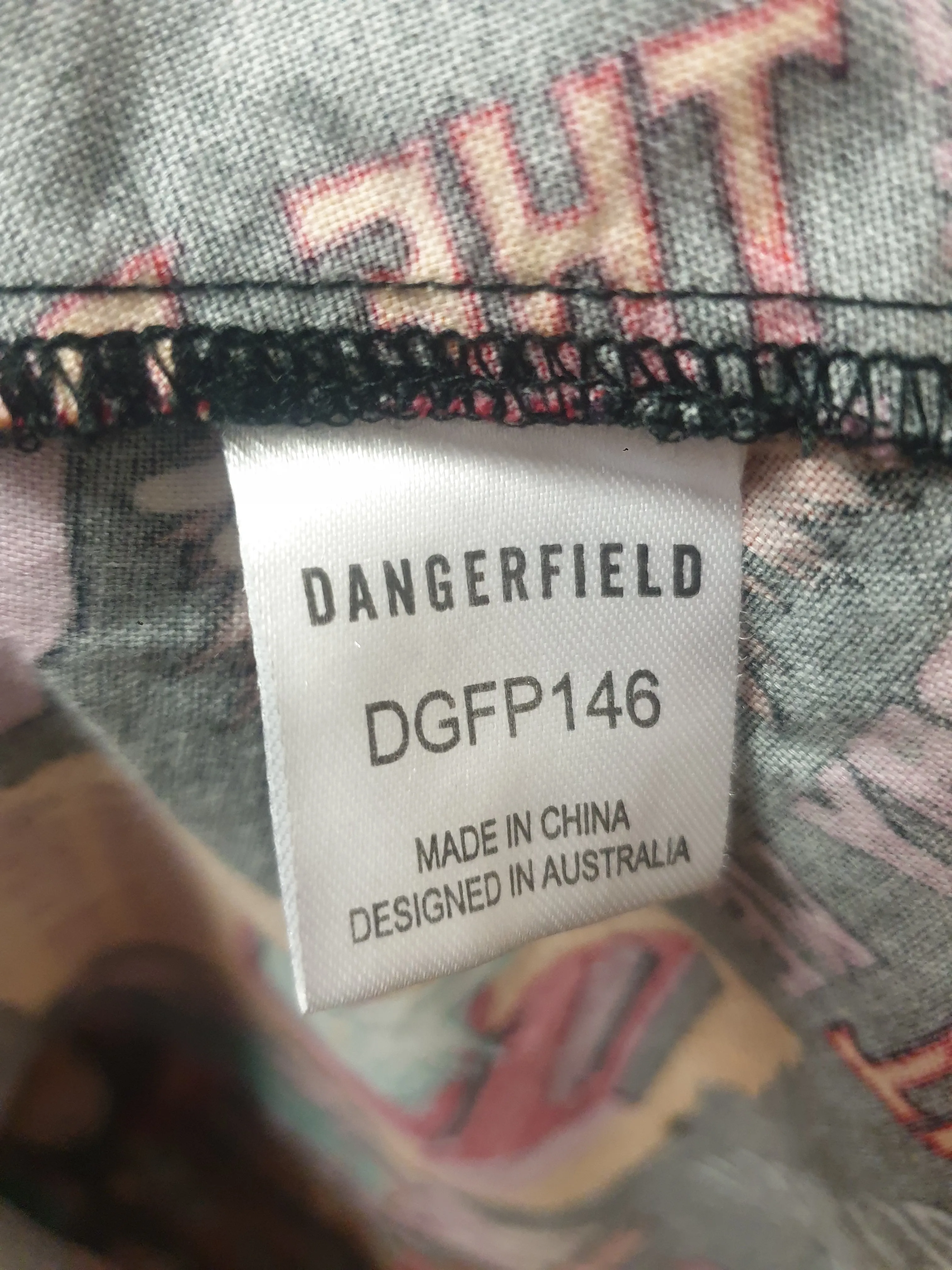 Dangerfield monster print shirt dress size 8