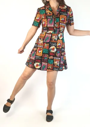 Dangerfield monster print shirt dress size 8