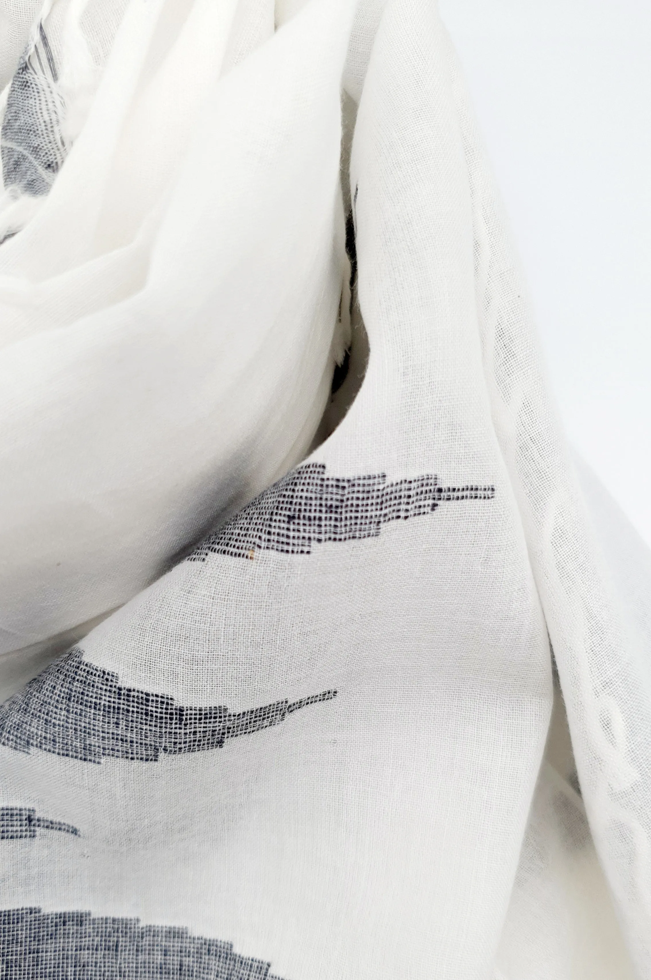 Dark Grey/Off White Graphic Scarf