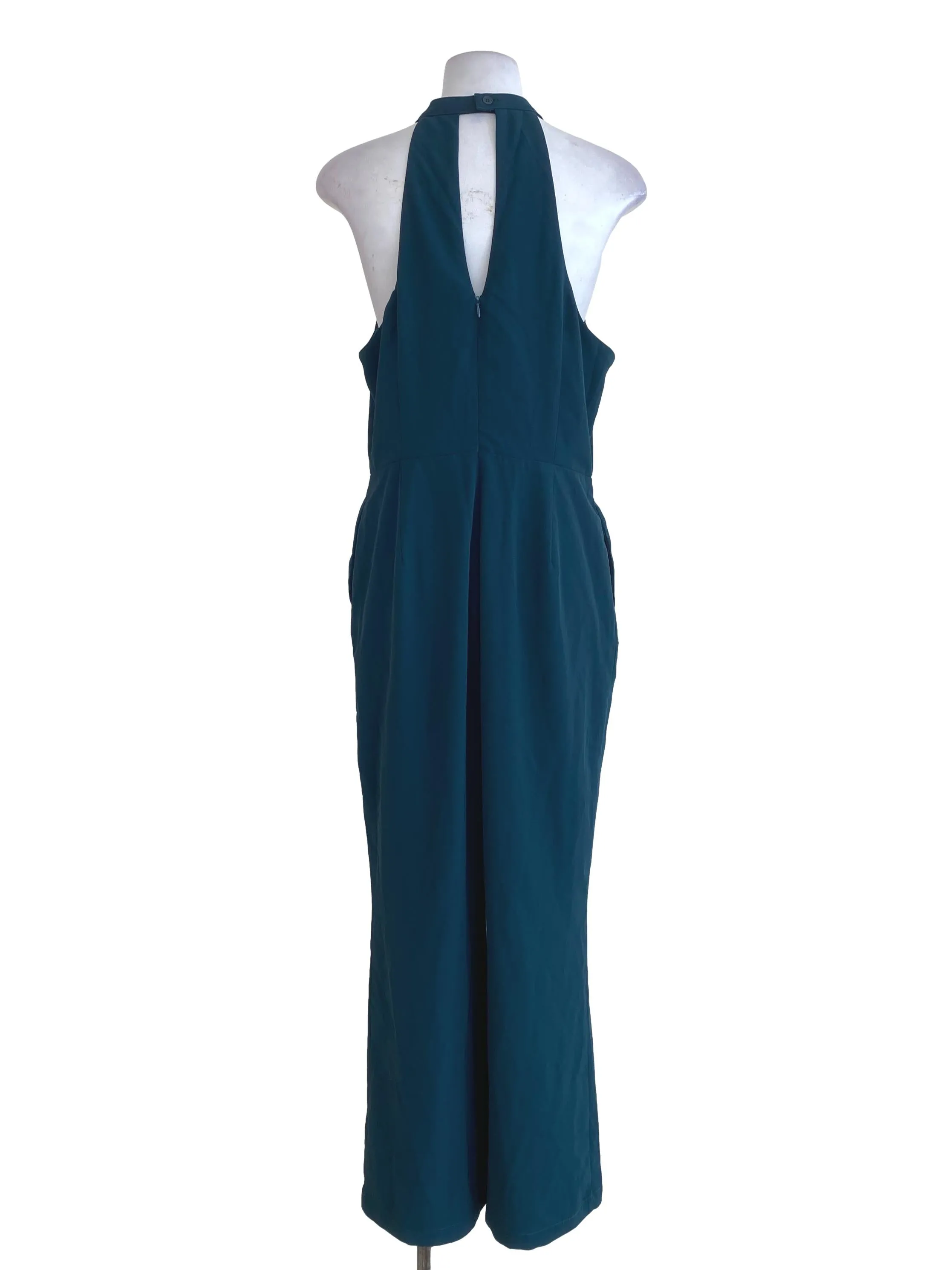 Dark Teal Green Halter Neck Jumpsuit