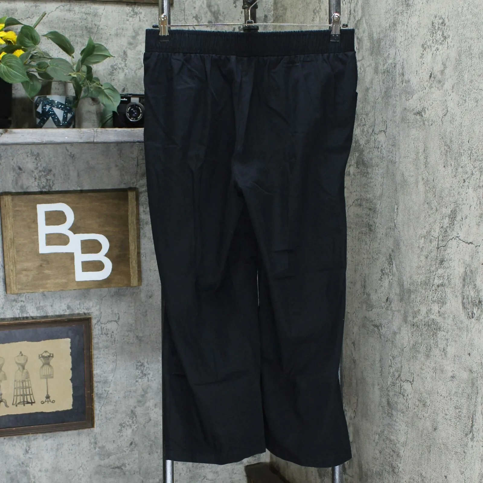 DG2 by Diane Gilman SoftCell Denim Wide Leg Pants Petite Large Black