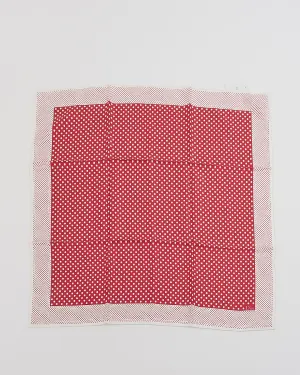 Dior Red Polka-Dot Silk Scarf