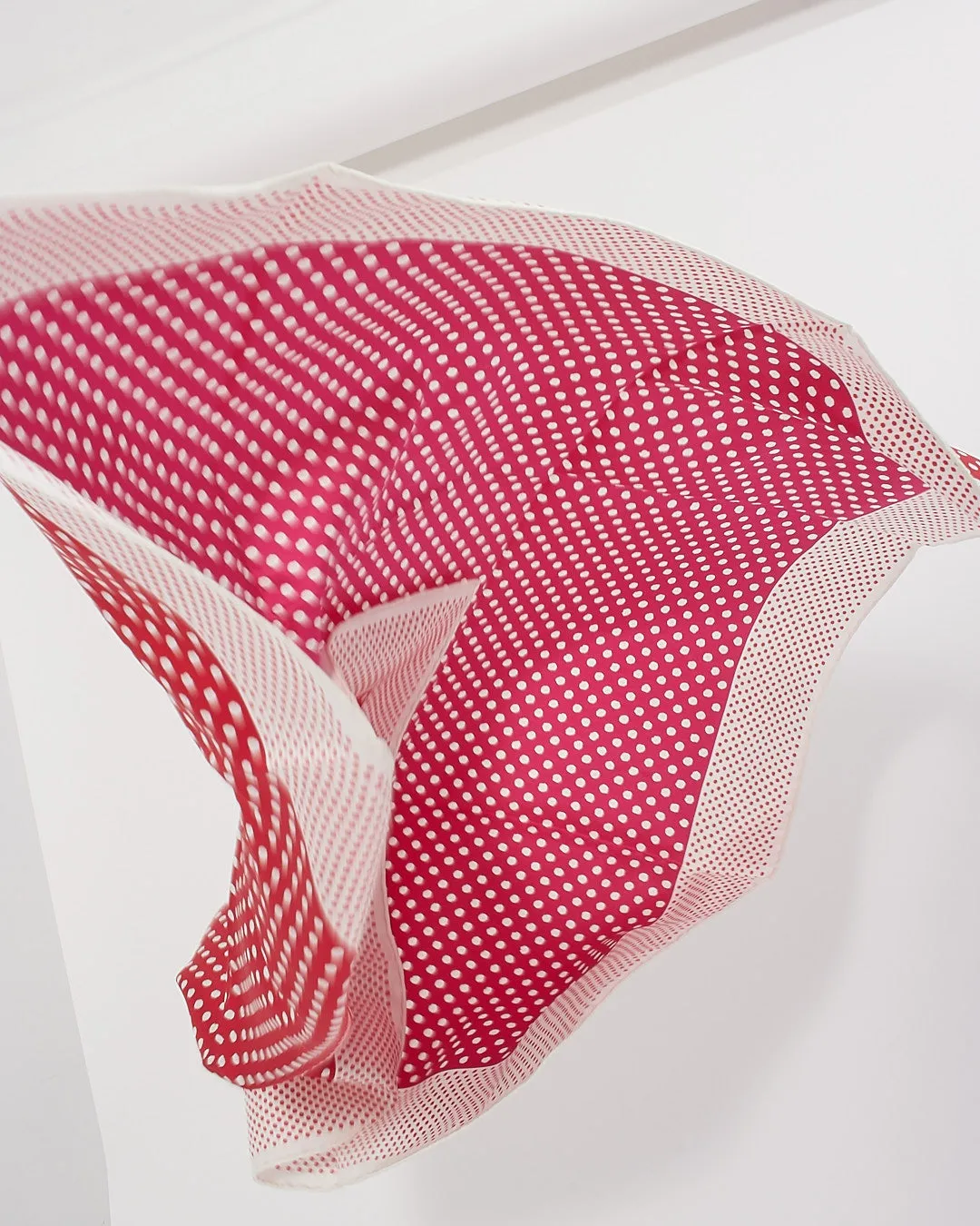 Dior Red Polka-Dot Silk Scarf