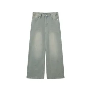 Distressed Wide-Leg Jeans