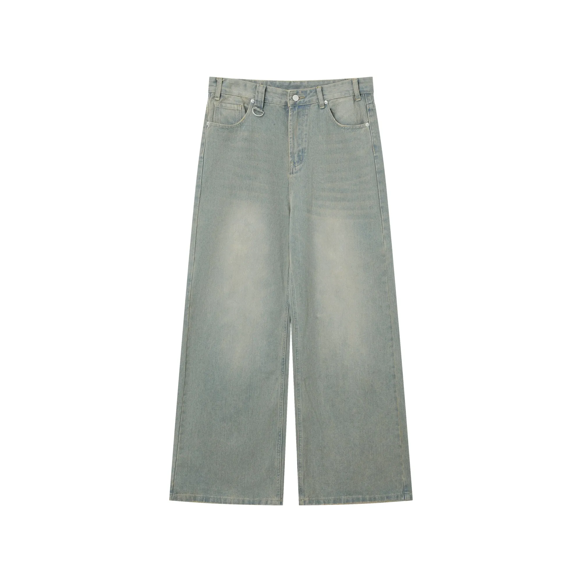 Distressed Wide-Leg Jeans