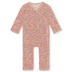 Ditsy Floral Long Sleeve Wrap Fitted Romper