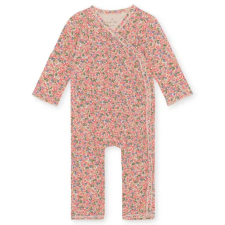 Ditsy Floral Long Sleeve Wrap Fitted Romper