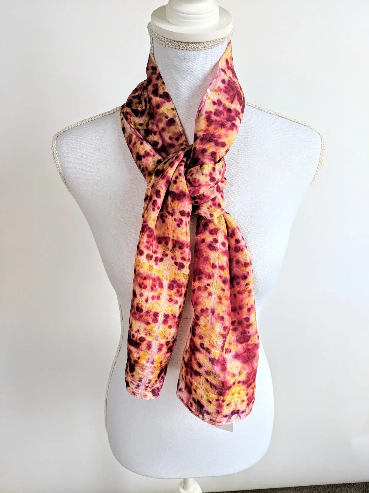 Dot to Dot / Yellow & Purple Eco Print Scarf