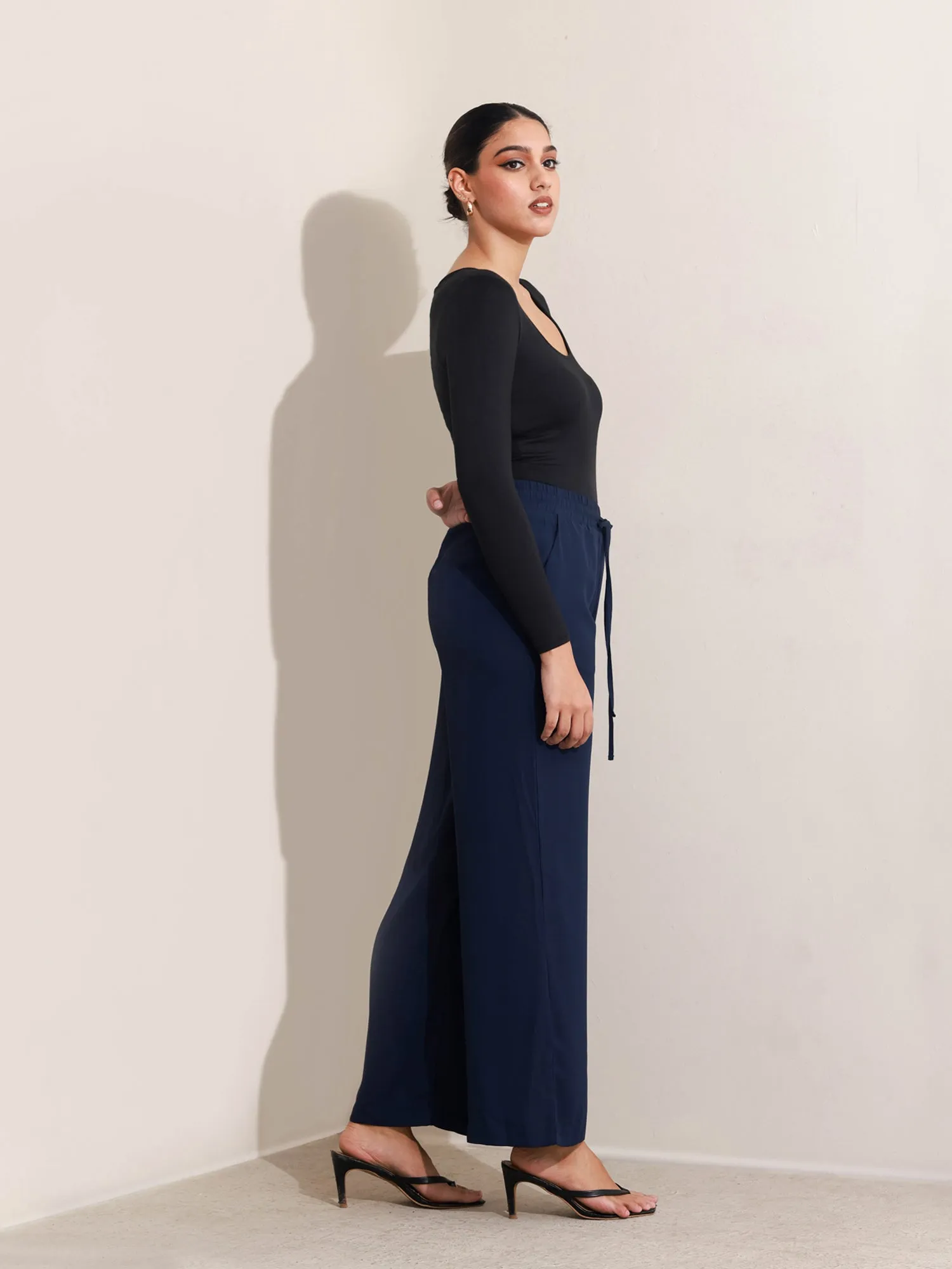 Drawstring Wide Leg Pant