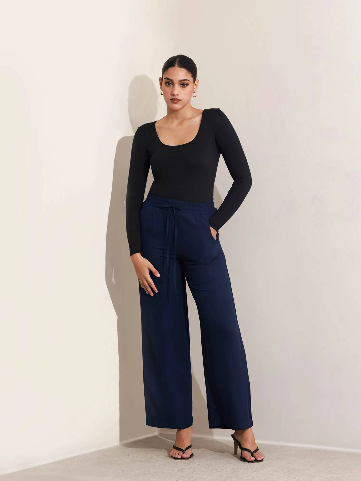 Drawstring Wide Leg Pant