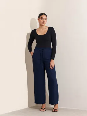 Drawstring Wide Leg Pant