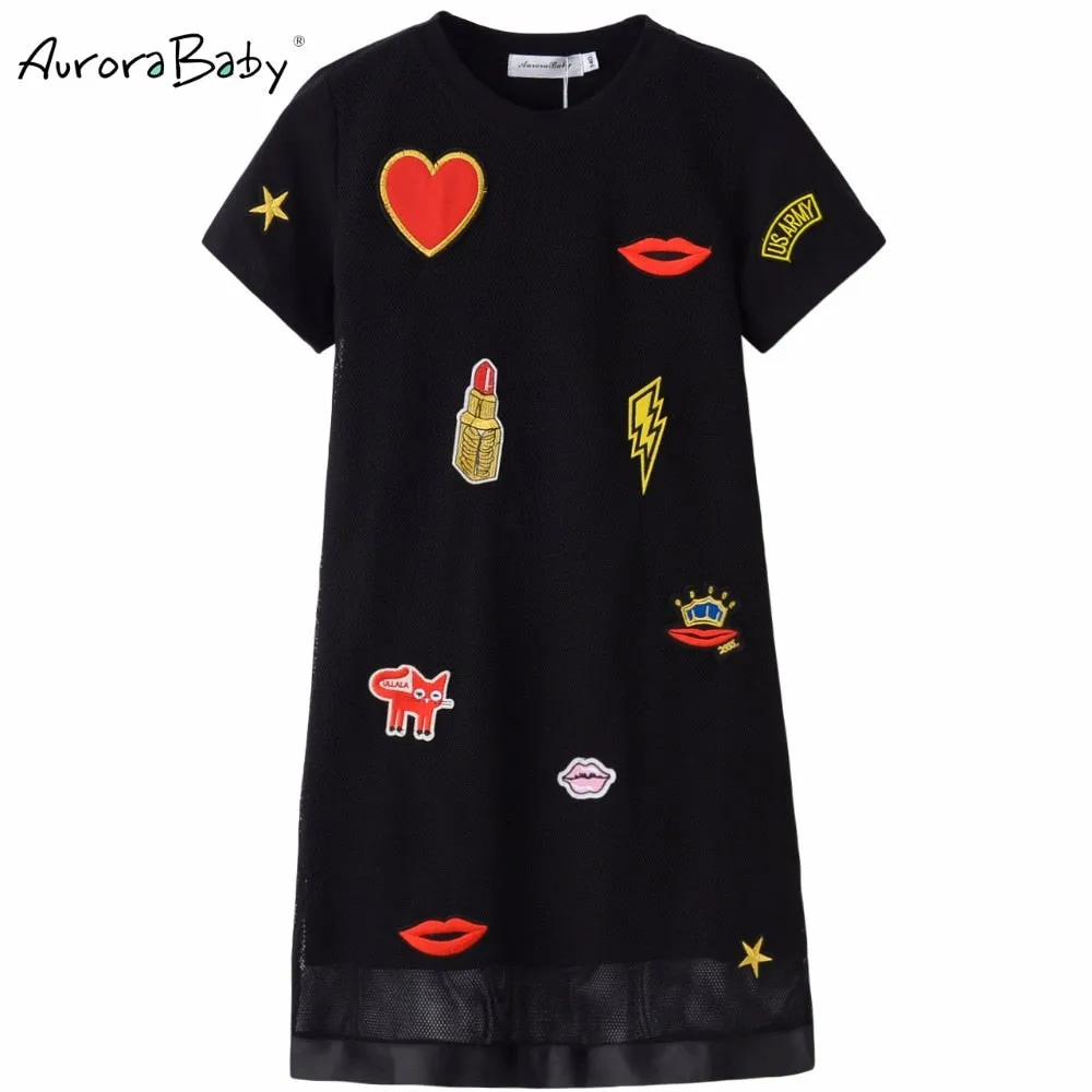 Dresses Black Appliques