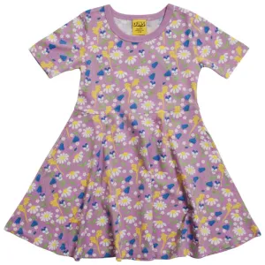 DUNS Sweden Summer Days Floral Skater Dress - Short Sleeve - Violet (Generous Sizing)
