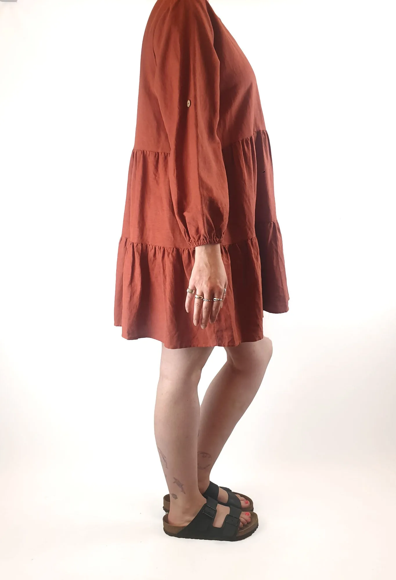 Ebby and I deep orange long sleeve dress size SM (best fits 12)