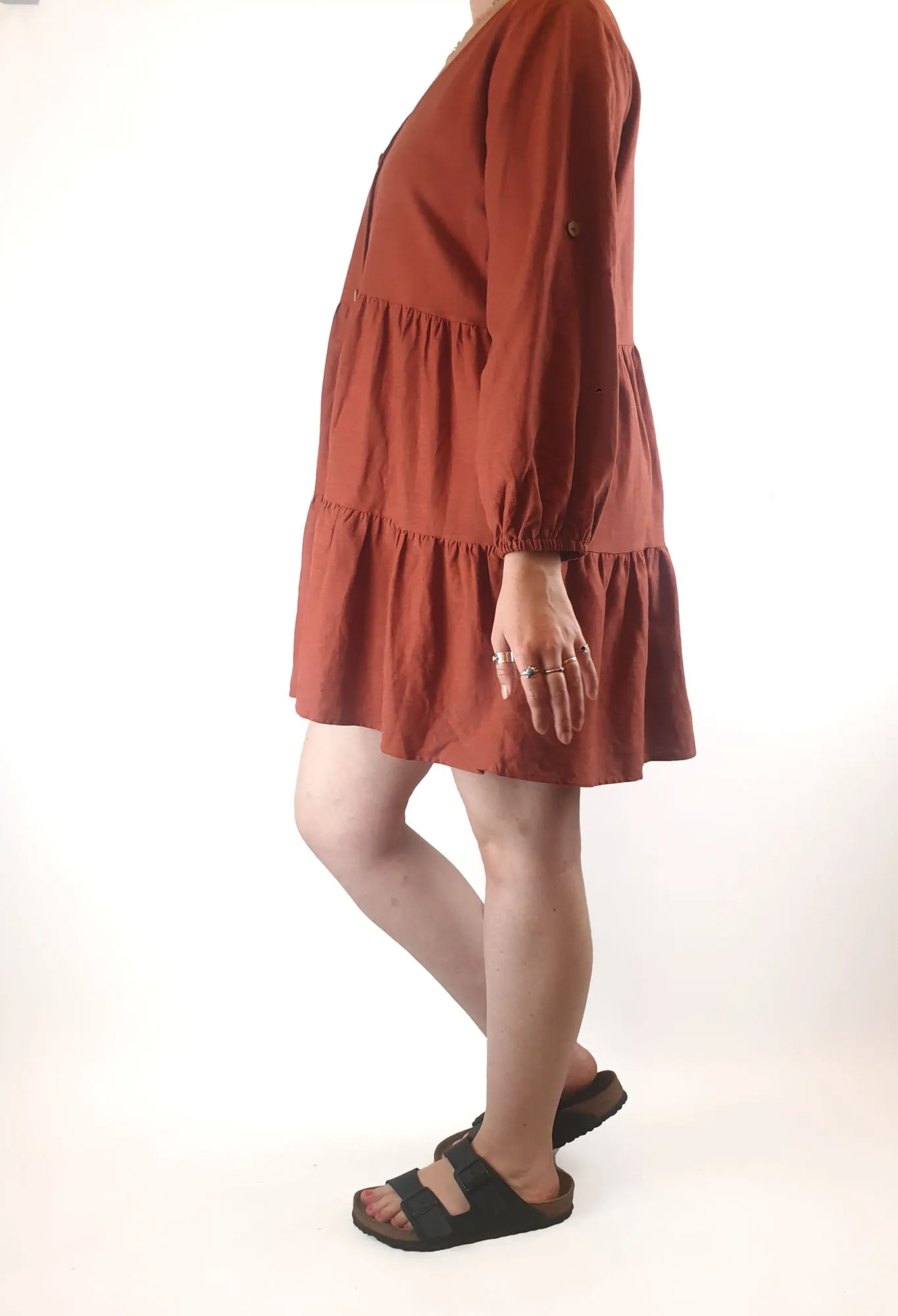 Ebby and I deep orange long sleeve dress size SM (best fits 12)