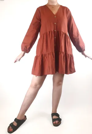 Ebby and I deep orange long sleeve dress size SM (best fits 12)