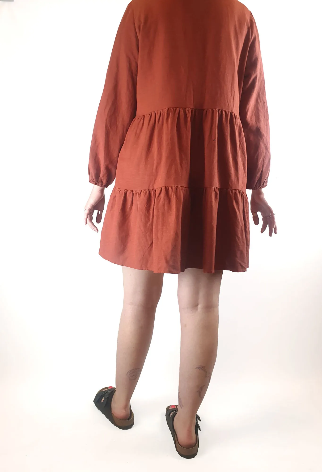 Ebby and I deep orange long sleeve dress size SM (best fits 12)