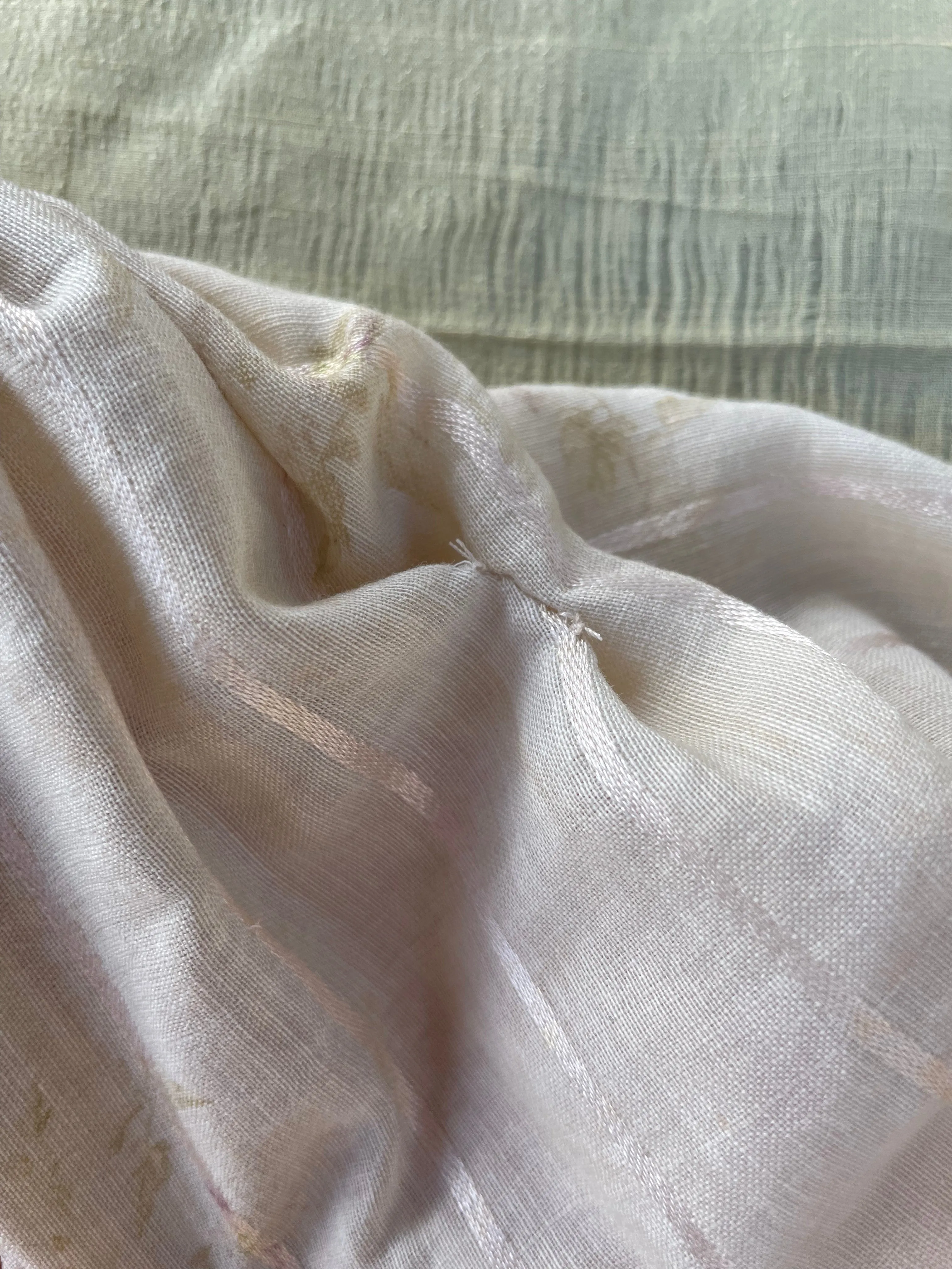 Edwardian Fine Printed Cotton Muslin Pouf Sleeve Dress