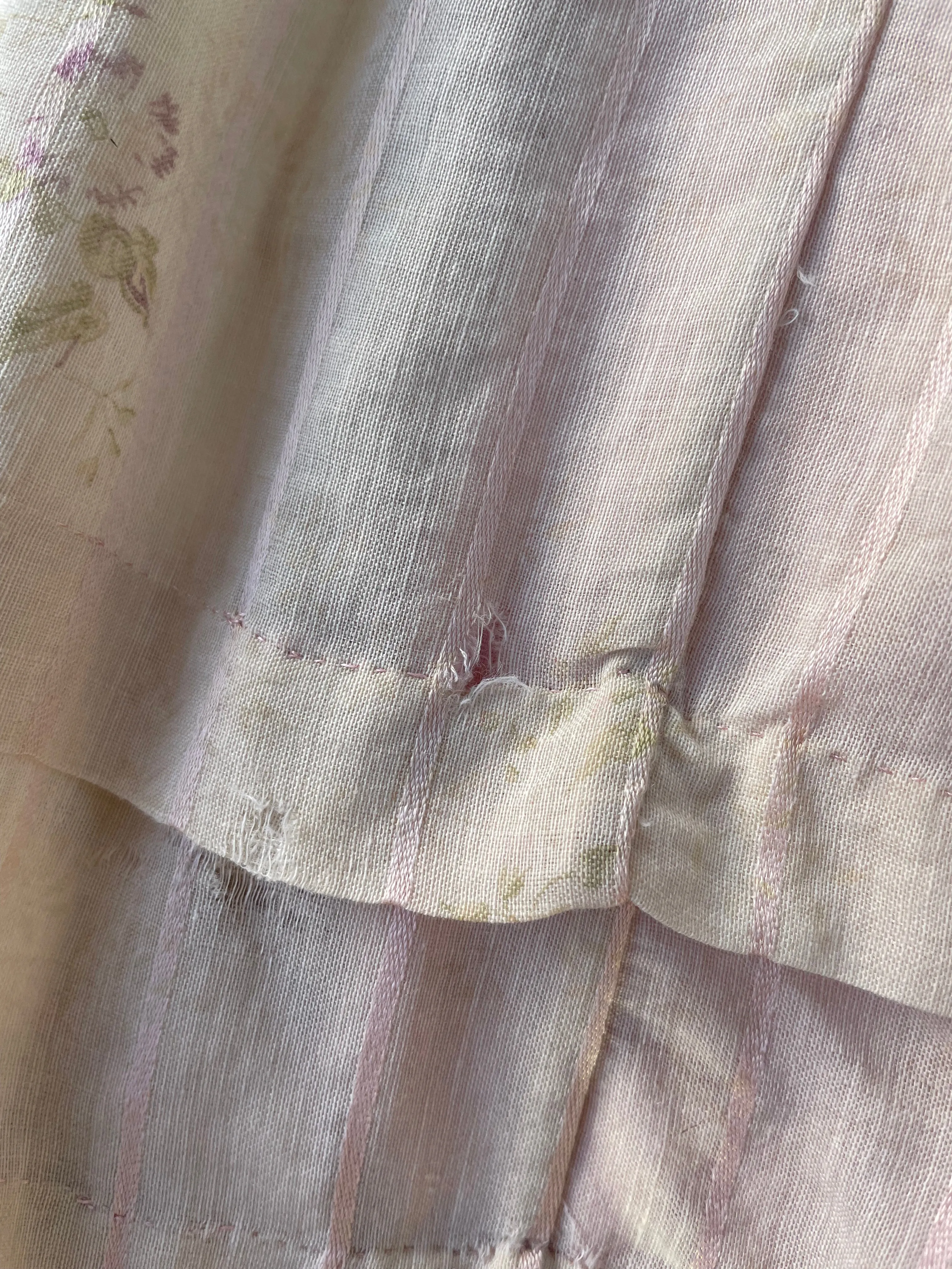 Edwardian Fine Printed Cotton Muslin Pouf Sleeve Dress