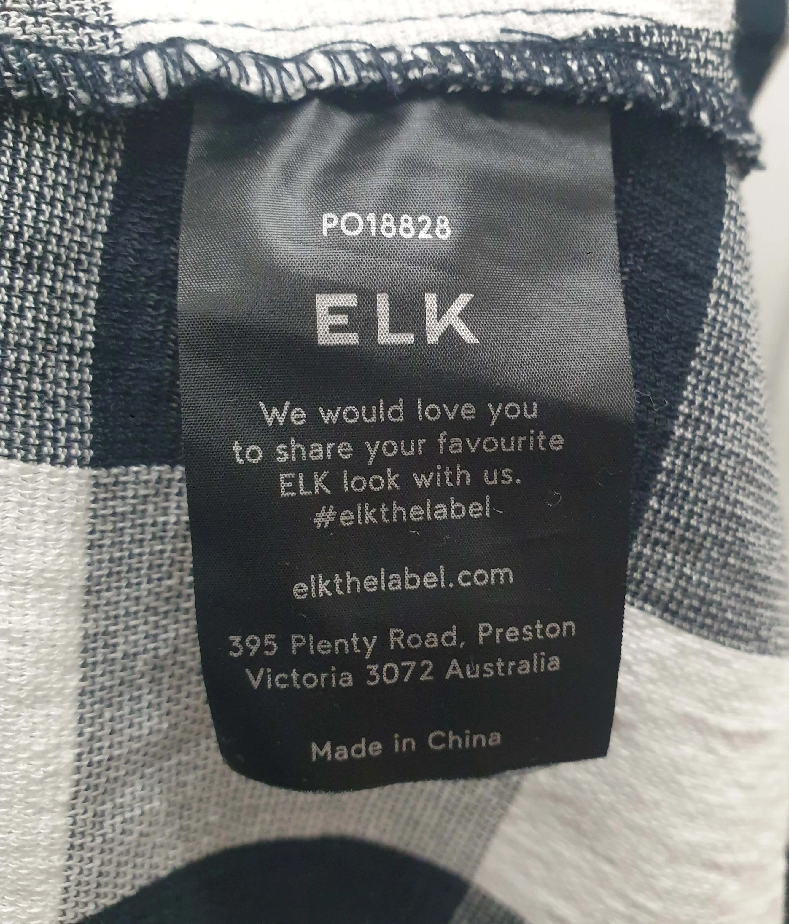 Elk black and white check long sleeve maxi dress size 10