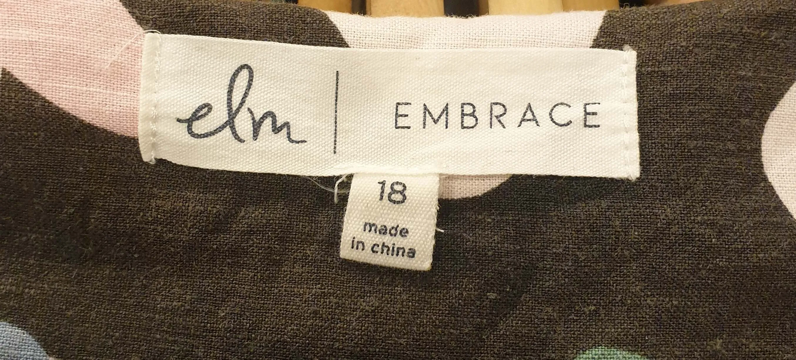 Elm colourful print tee shirt style dress size 18
