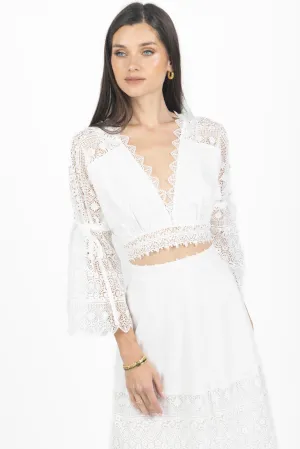 Emily Guipure Lace Top & Maxi Skirt Set