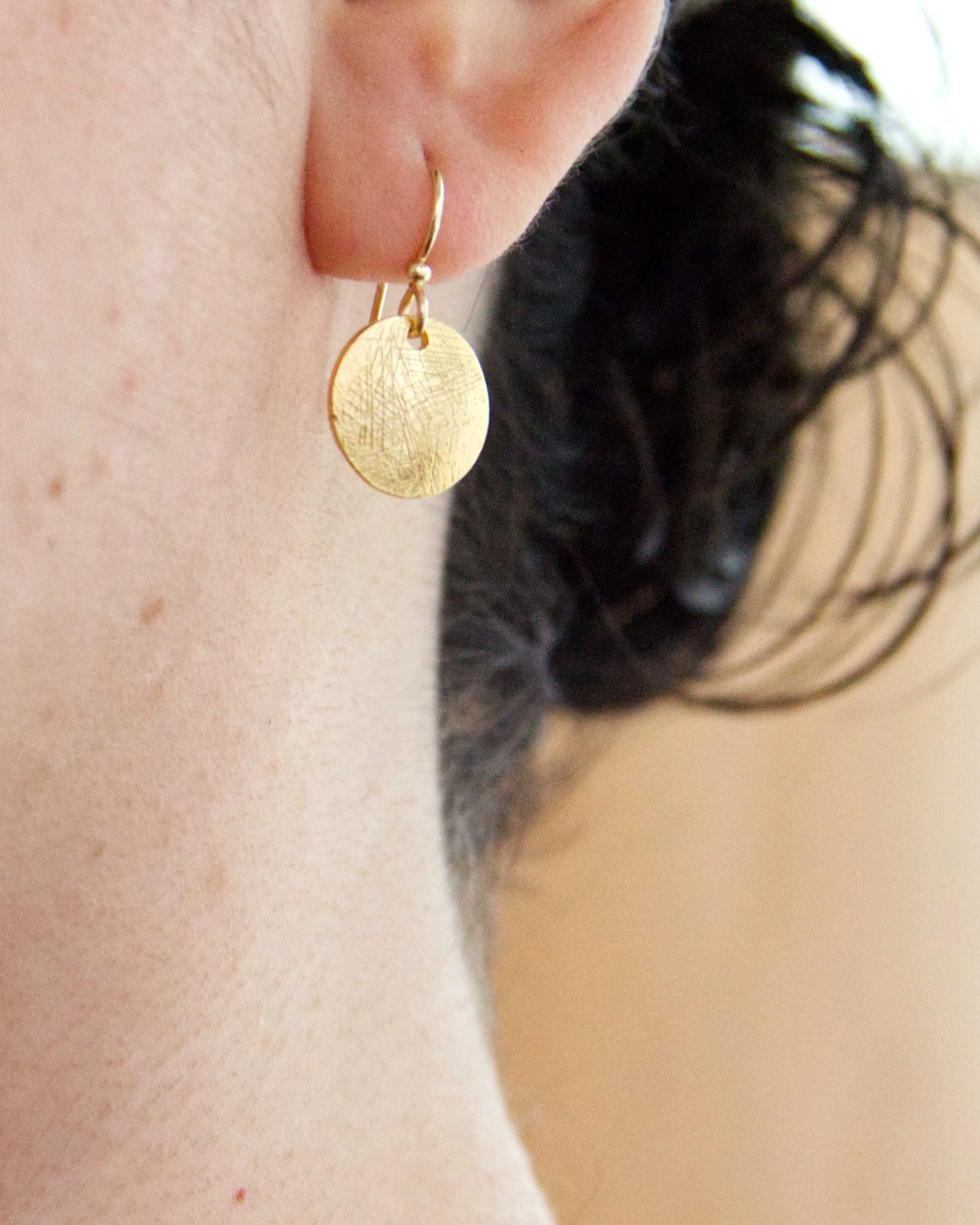 Etched Brushstroke Earrings - Coins