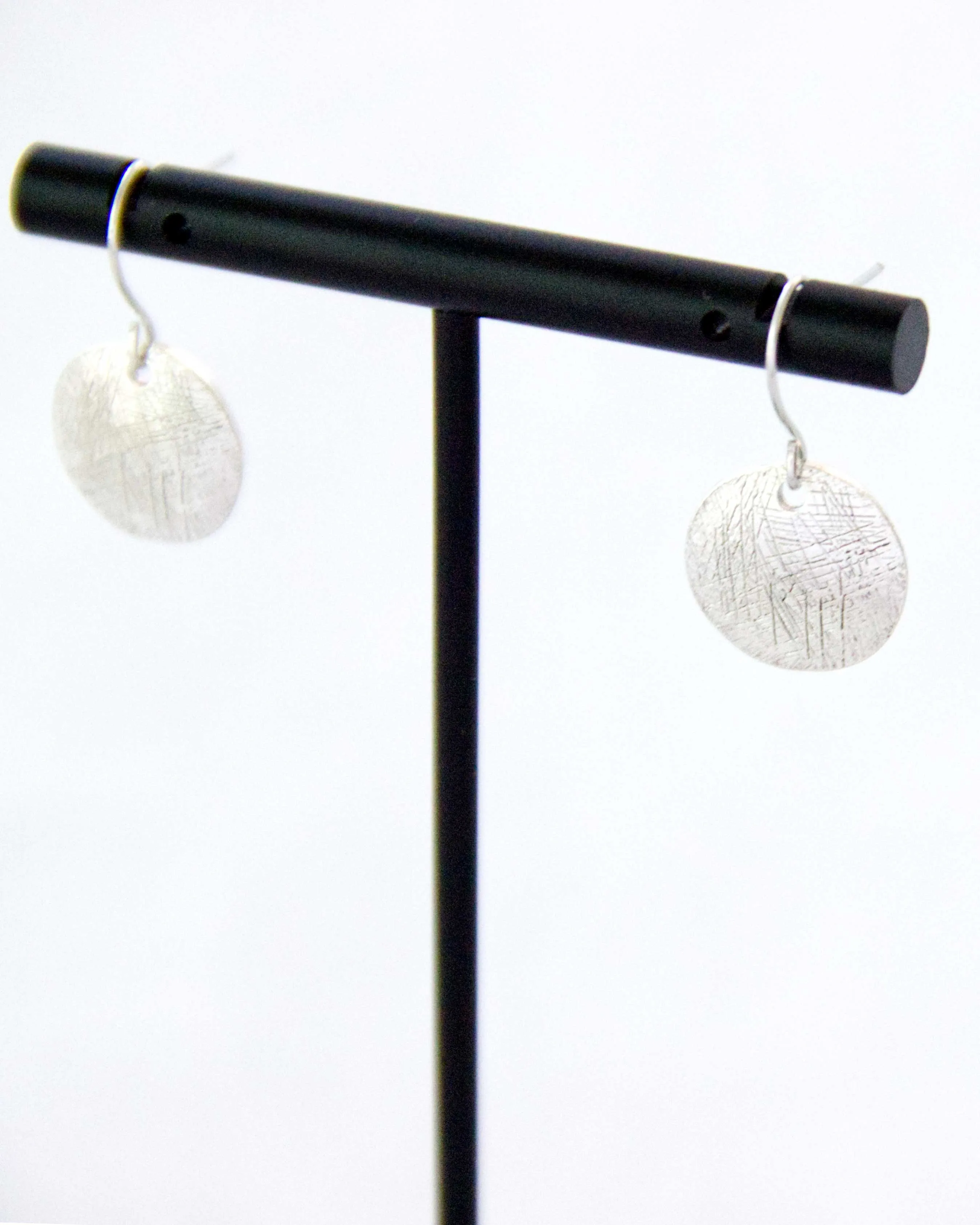 Etched Brushstroke Earrings - Coins