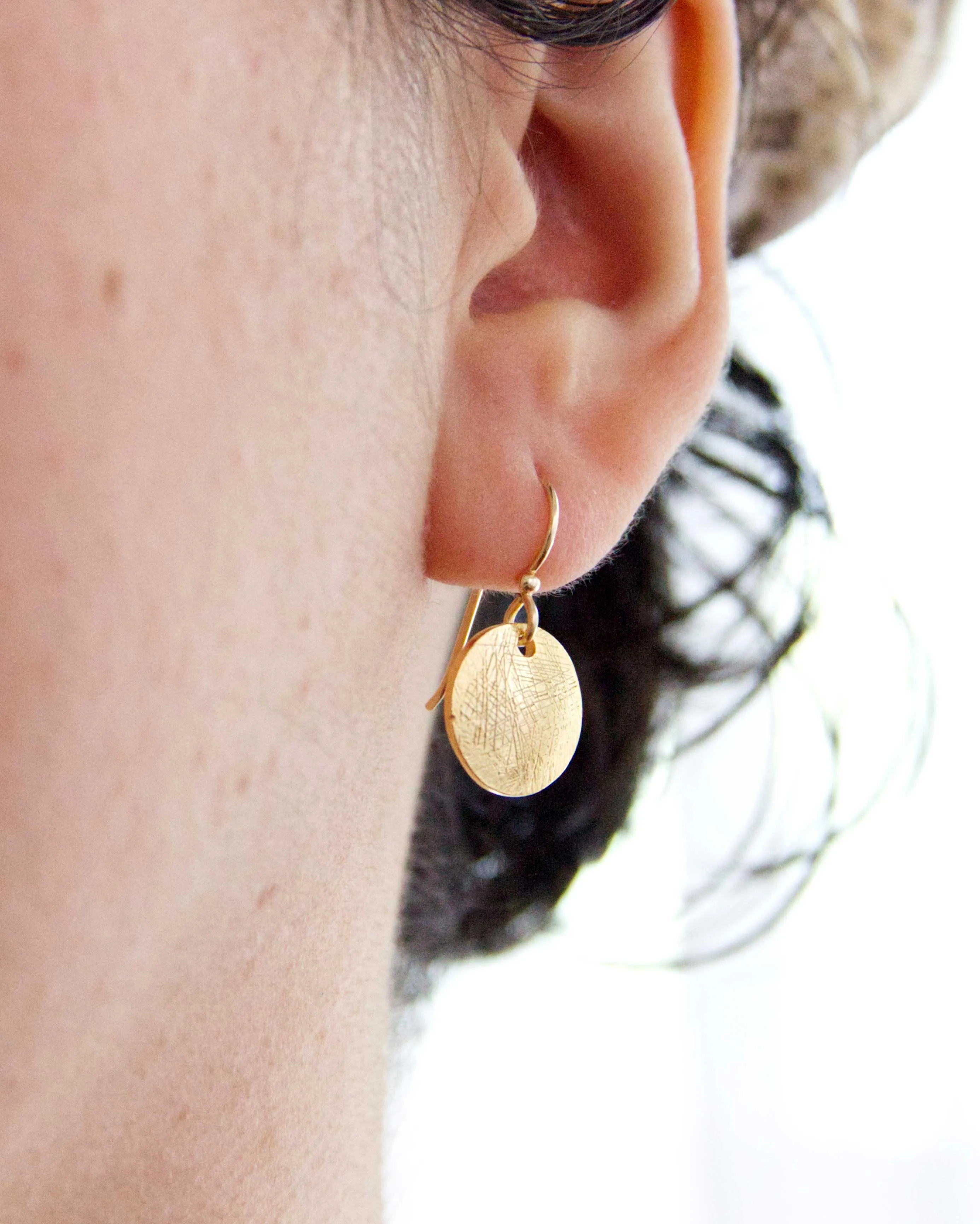 Etched Brushstroke Earrings - Coins