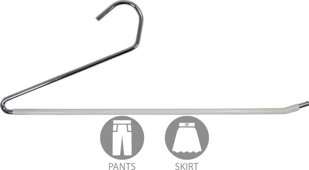 Extra Long Metal Bottom Hanger with 4 Adjustable Cushion Clips, 22 Inch Long Chrome Hanger Perfect for Large Items or Textiles (Set of 50) by The Great American Hanger Company