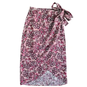 FAHERTY Pacifica Linen Wrap Midi Skirt In Rose Desert Bloom XXS