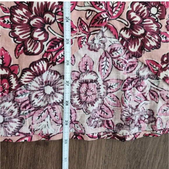 FAHERTY Pacifica Linen Wrap Midi Skirt In Rose Desert Bloom XXS
