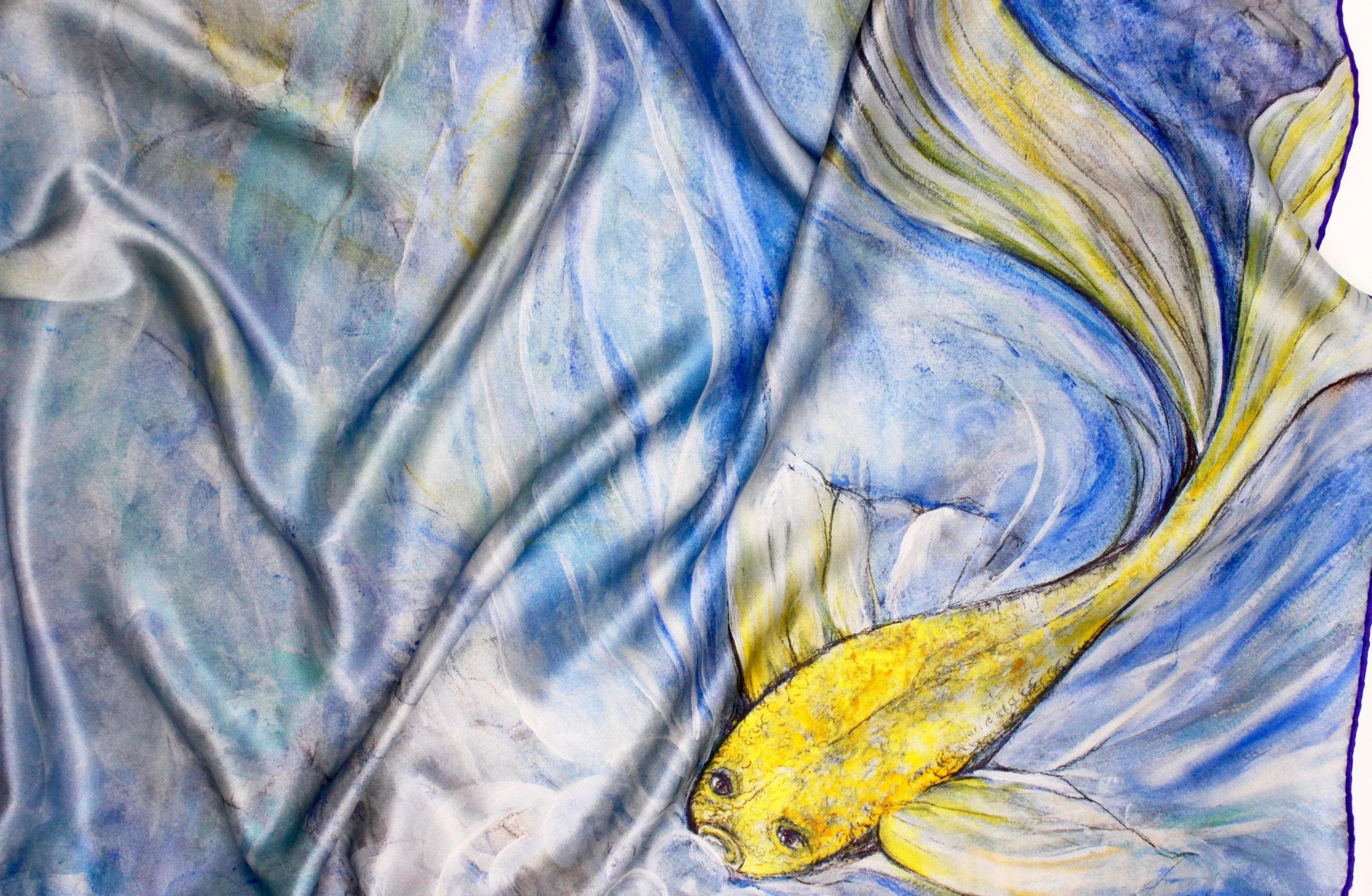 Fantail Fish Italian Silk Satin 70 x 180 cm