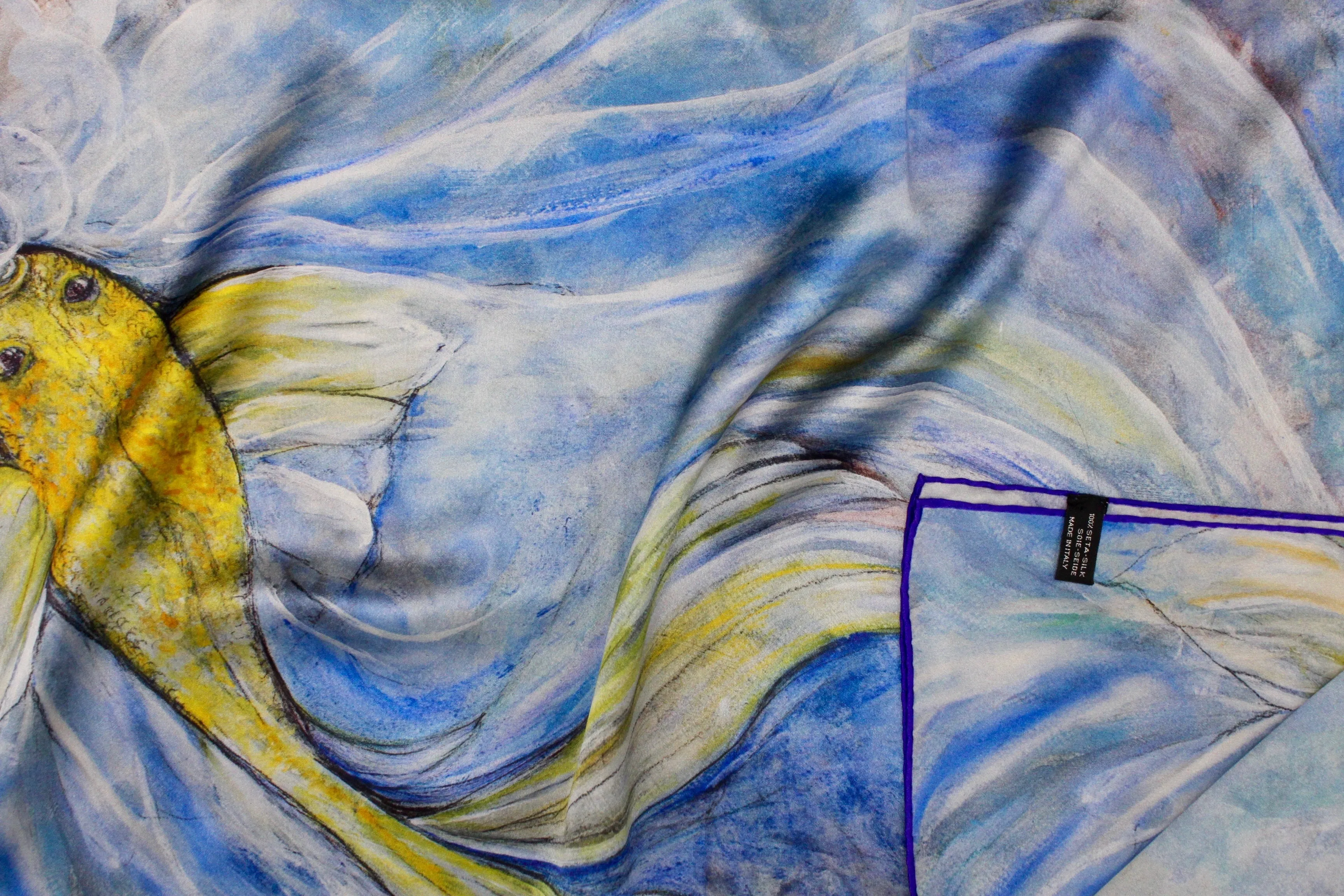 Fantail Fish Italian Silk Satin 70 x 180 cm