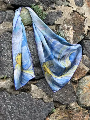 Fantail Fish Italian Silk Satin 70 x 180 cm