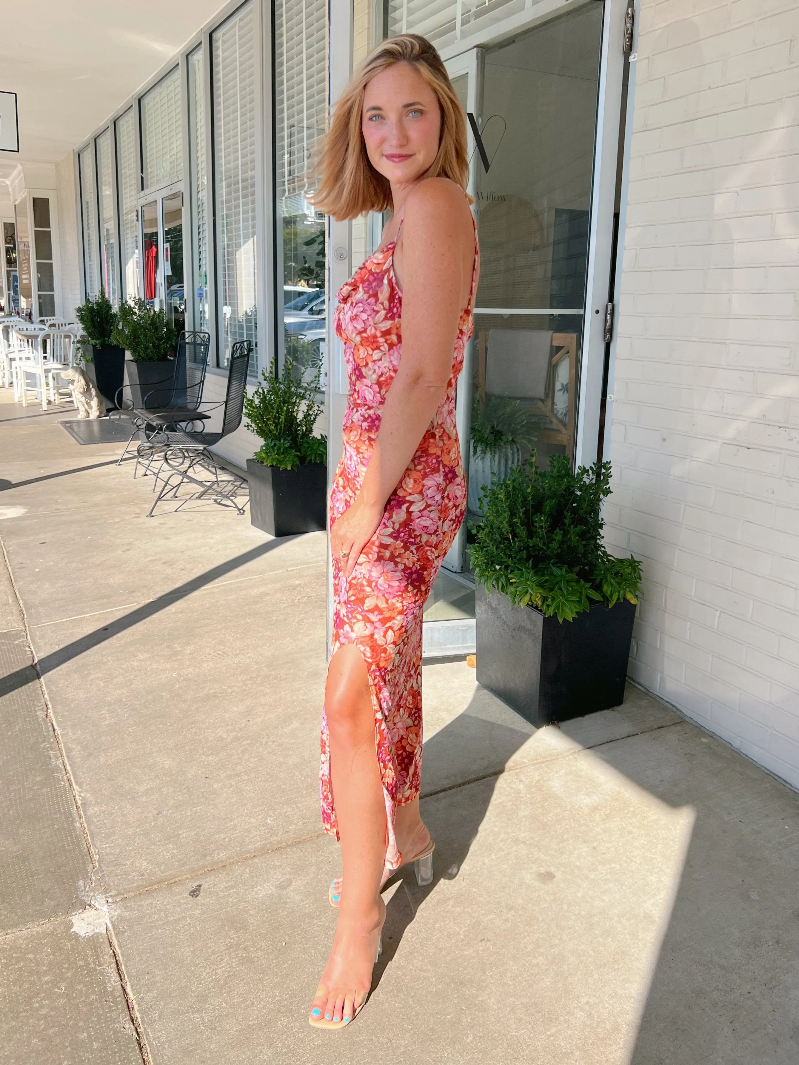 Feeling Fine Floral Midi Dress