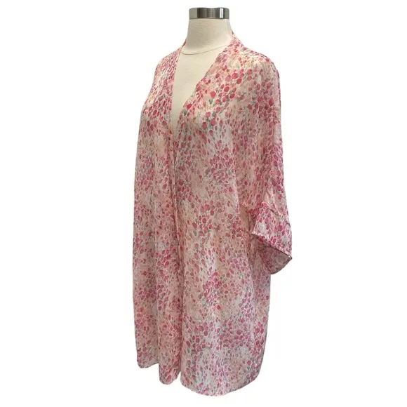 Flora Nikrooz Floral Printed Chiffon Wrap Robe &amp; Shorts Intimates Set