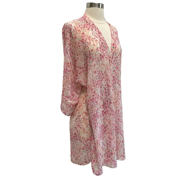 Flora Nikrooz Floral Printed Chiffon Wrap Robe &amp; Shorts Intimates Set