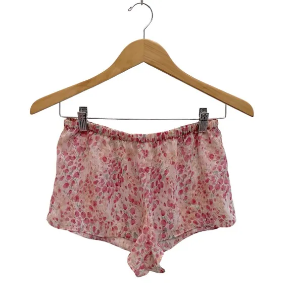 Flora Nikrooz Floral Printed Chiffon Wrap Robe &amp; Shorts Intimates Set