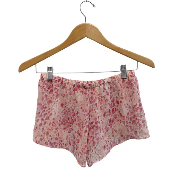 Flora Nikrooz Floral Printed Chiffon Wrap Robe &amp; Shorts Intimates Set