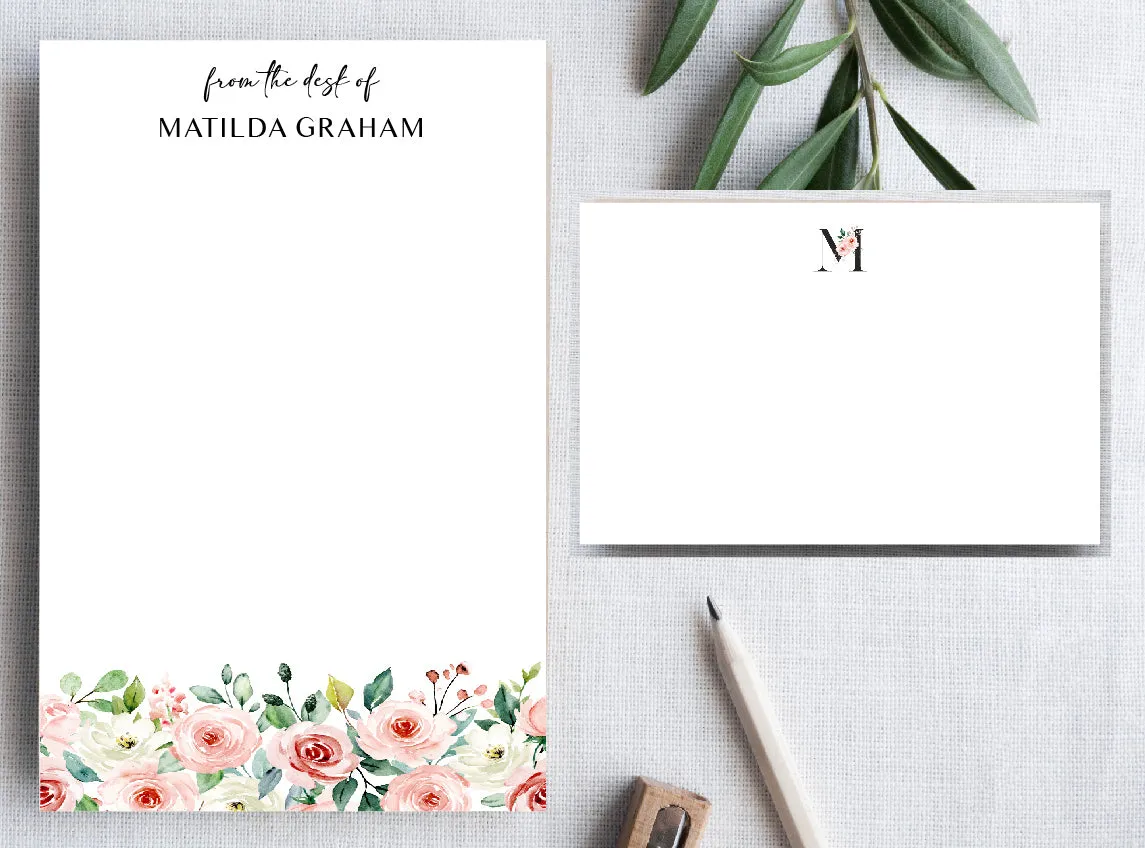 Floral Border Stationery Set