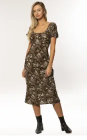 Floral Fitted Midi Dress