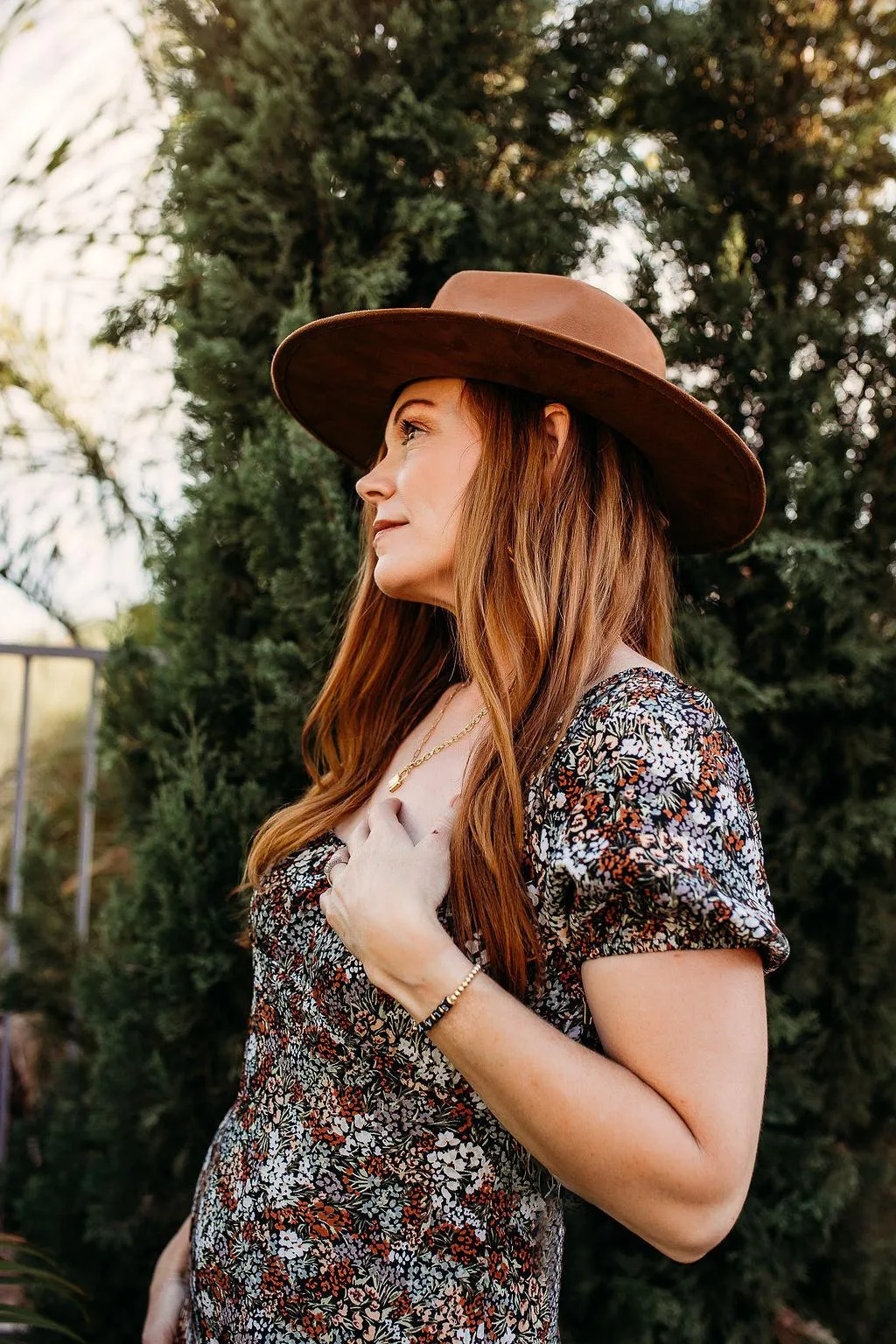 Floral Fitted Midi Dress