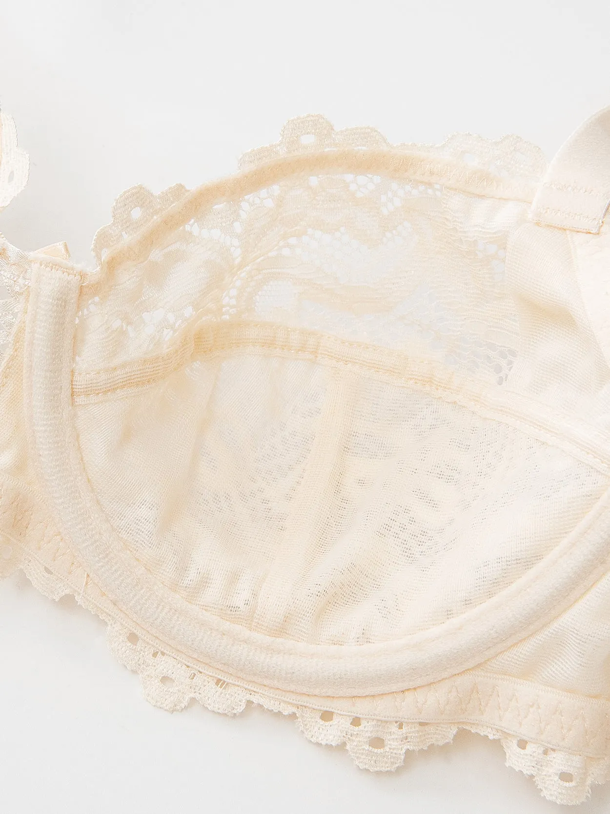 Floral Lace Non-Padded Full Coverage Underwire Bra Nude