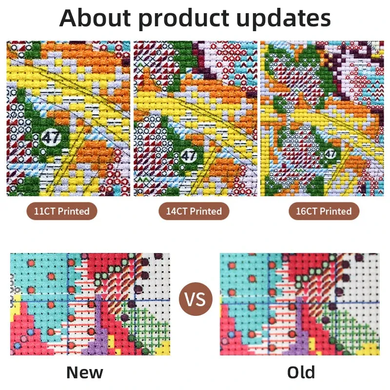 Floral Pattern Flowers and Birds DIY Cross Stitch Kit