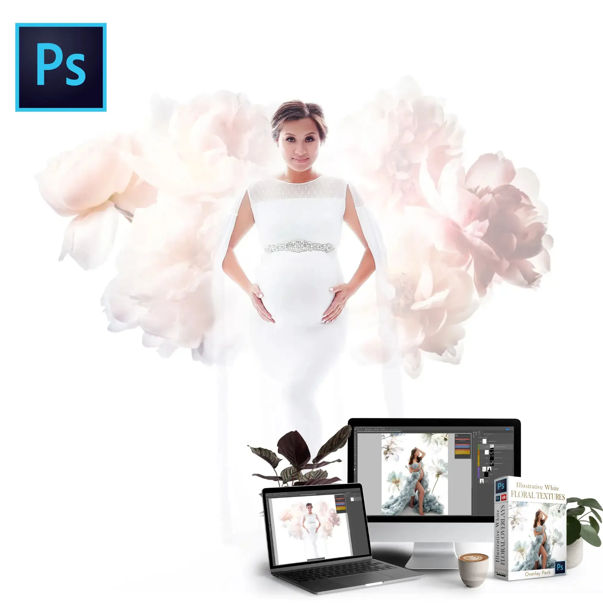 Floral Texture Overlays: High Key & Back Lit